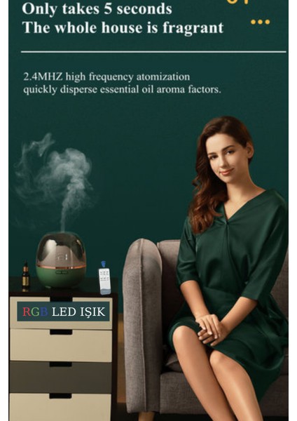 Hava Nemlendirici Buhar Makinası Filtresiz 7 Farklı LED Işık 600ML Buhar Makinası fırsatları