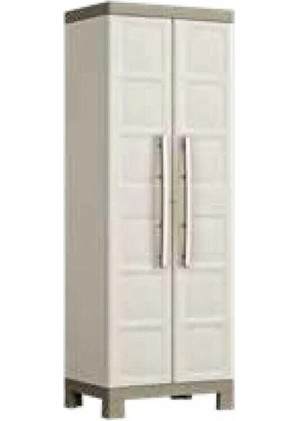 Fırçalıklı Bahçe Dolabı, Ayaklı Balkon Dolabı, Lüks Plastik Dolap Bej fiyatları