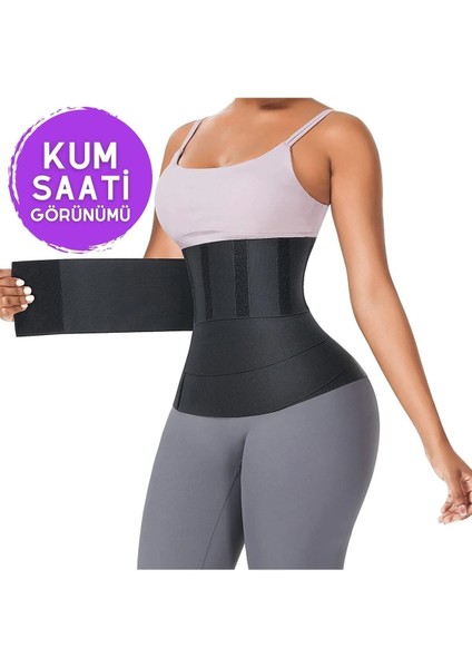 Tummy Wrap Bel Inceltici Yağ Yakici Sıkılaştırıcı 4 mt Kum Saati Bel Korsesi Tummy Wrap Waist Trainer