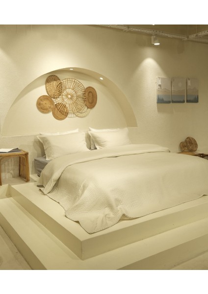 Patara Açık Sütlü Kahve Çok Amaçlı %100 Pamuk Çift Kişilik Yatak Örtüsü 240x250 7506A