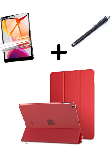 Apple iPad 7. 8. 9. Nesil 10.2" Kılıf Set Pu Deri Smart Tablet Kilifi Ekran Koruyucu + Kalem