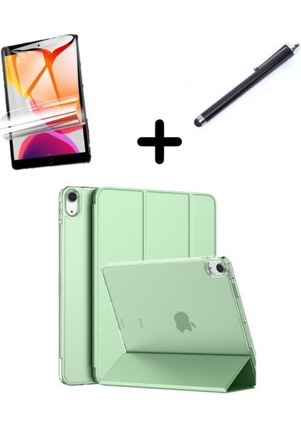 Apple iPad 10. Nesil 10.9 Kılıf Set Pu Deri Smart Tablet Kilifi Ekran Koruyucu + Kalem