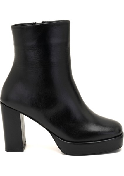 Luliye Siyah Kadın Deri Platform Topuklu Bot modelleri
