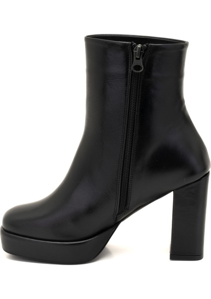 Luliye Siyah Kadın Deri Platform Topuklu Bot fırsatları