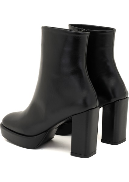 Luliye Siyah Kadın Deri Platform Topuklu Bot indirimleri