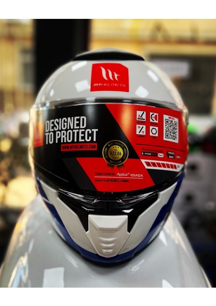 Kask Thunder 4 Sv Valıant A0 Parlak Inci Beyaz Mavi Kırmızı fırsatları