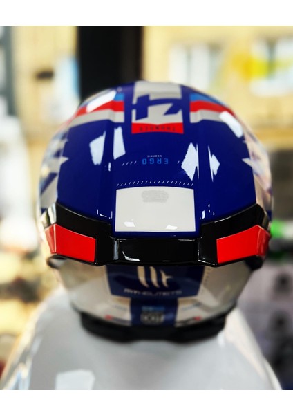 Kask Thunder 4 Sv Valıant A0 Parlak Inci Beyaz Mavi Kırmızı indirimleri
