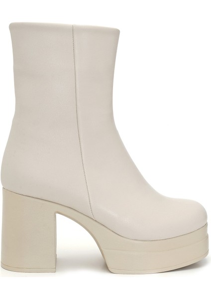 Aurel Krem Kadın Platform Topuklu Bot modelleri