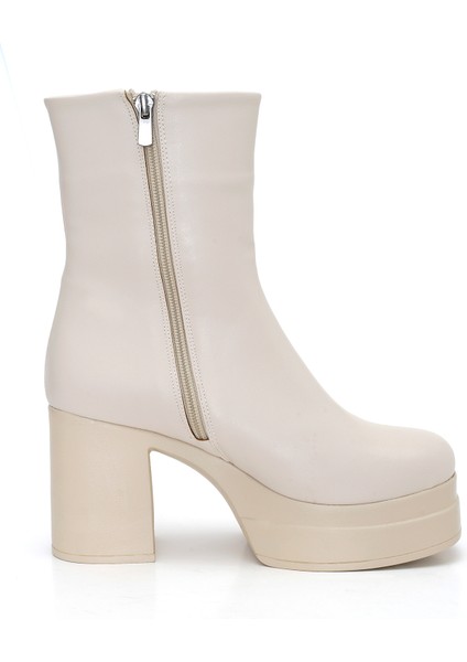 Aurel Krem Kadın Platform Topuklu Bot fırsatları