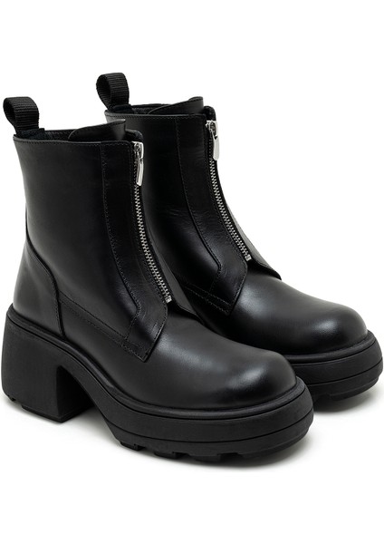 Amella Siyah Kadın Deri Bot