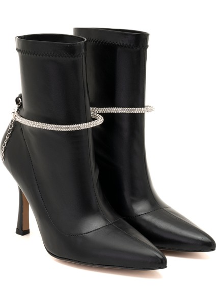 Stem Siyah Kadın Topuklu Stretch Bot