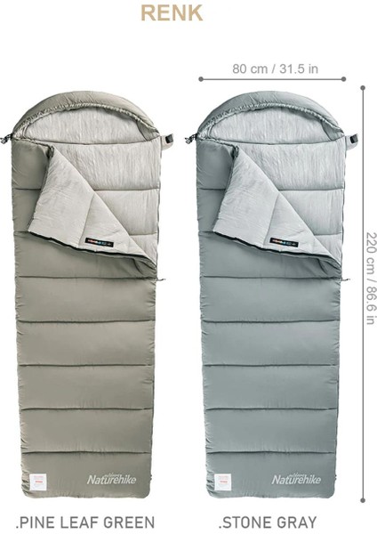 M300 Pongee Pamuklu Uyku Tulumu -13°c modelleri