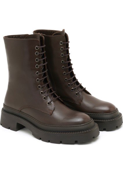 Adalina Kahve Kadın Deri Bot
