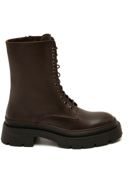 Adalina Kahve Kadın Deri Bot modelleri