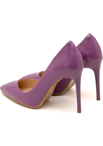 Amada Lila Kadın Rugan Deri Stiletto