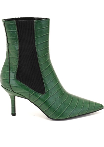 Regina Yeşil Kadın Kroko Baskılı Deri Bot fırsatları