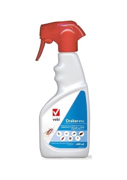 Entokim Draker 10.2 Cs - 8 Haşere Ruhsatlı Kokusuz Hazır Sprey 400 ml 5’li Set
