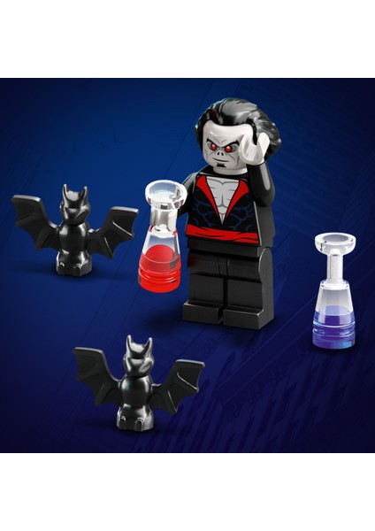 Marvel Miles Morales Morbius’a Karşı 76244 - 7 Yaş ve Üzeri için Minifigür ve Araba İçeren Örümcek Adamlı Oyuncak Yapım Seti (220 Parça)