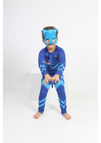 Lolli Boom Kids Erkek Çocuk Pjmasks Pijamaskeliler Kedi Çocuk Maskeli Kostüm Partisi