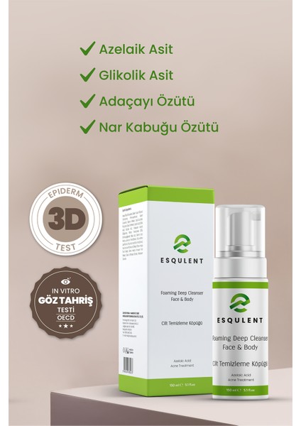 Yüz ve Vücut Temizleme Köpüğü 150 ml - Foaming Deep Cleanser Face & Body