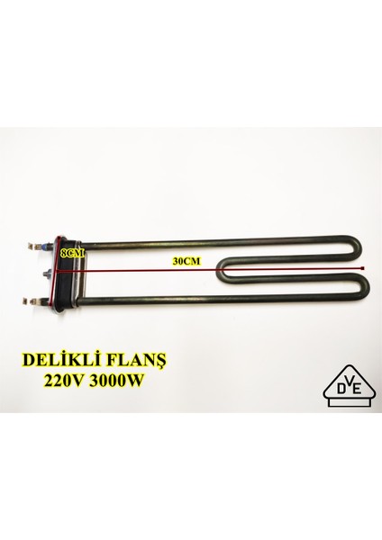 Endüstriyel Mutfak Isıtıcı Rezistansı 30CM 3000W Delikli
