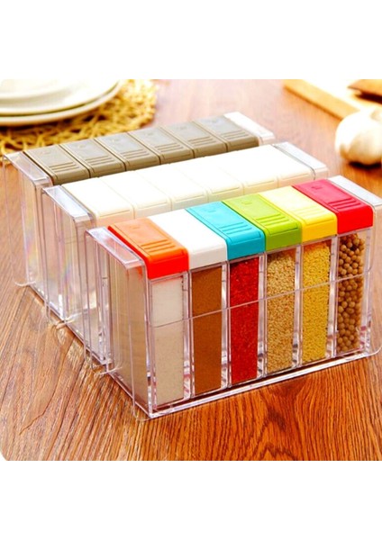 Fatess 6 lı Şeffaf Baharatlık Standı