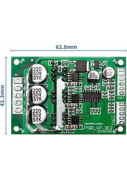 Roba Dc 12V 36V 15A 500W Fırçasız Motor Sürücü Pwm Bldc Kontrol Kartı