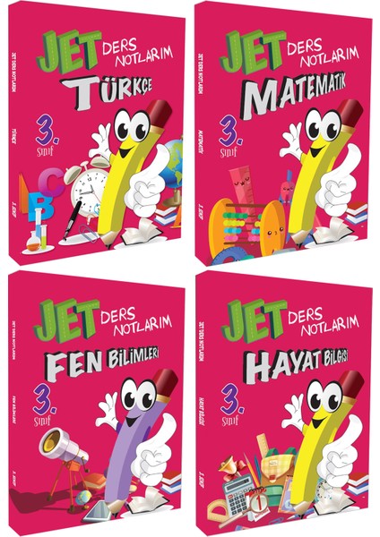 3. Sınıf Türkçe-Matematik-Fen Bilimleri-Hayat Bilgisi Ders Notlarım Seti