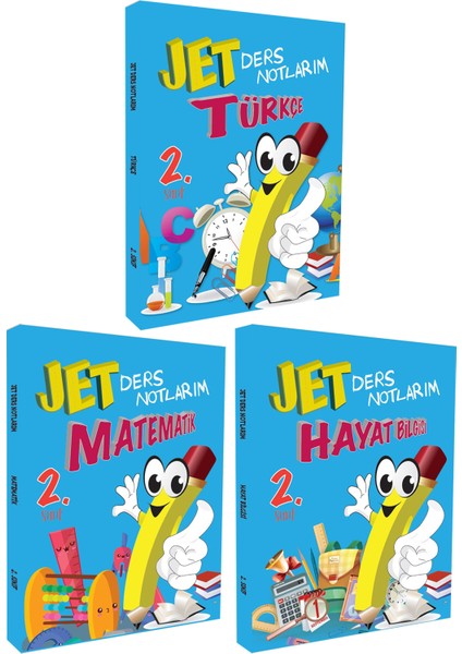2. Sınıf Türkçe-Matematik-Hayat Bilgisi Ders Notlarım Seti
