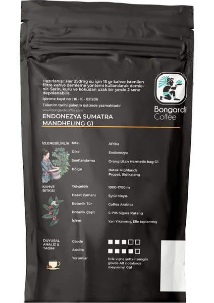 Bongardi Coffee Yöresel Set Sumatra Kenya Intense Filtre Kahve Makinesi Uyumlu 3 x 200 gr