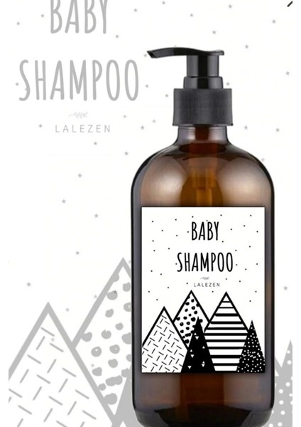 Baby Shampo Etiketli Plastik Amber Tekli Şişe 500 ml