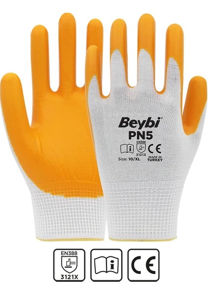 Pn5 Polyester Örme Nitril Eldiven NO:9/10