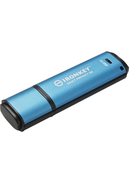 Kıngston Ironkey Vault Prıvacy 50 AES-256 32GB IKVP50/32GB Şifreli USB 3.2 Gen1 Flash Bellek