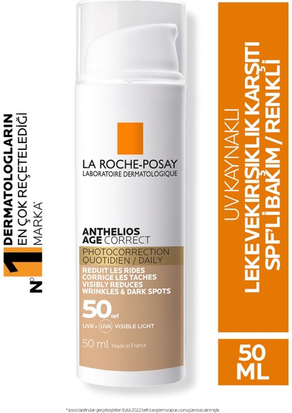 La Roche Posay Anthelios Age Correct Spf 50 Krem 50 ml - Renkli