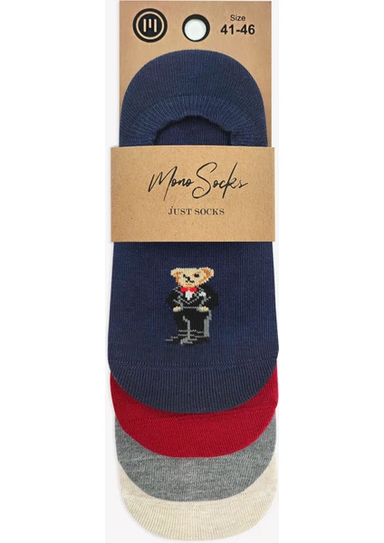 Mono Socks 4'lü Teddy Bear Görünmez Sneaker Çorap