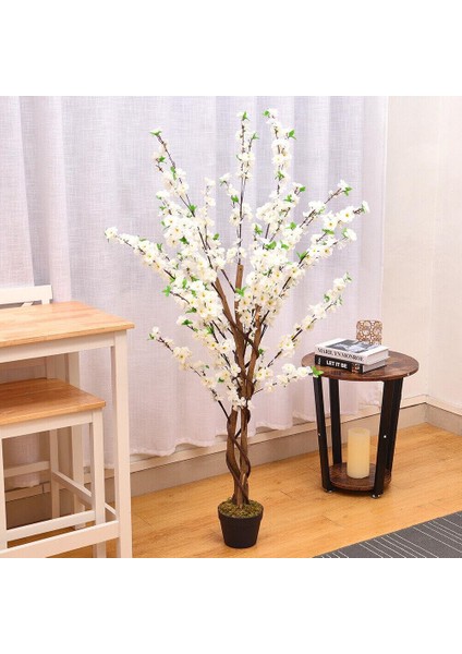Yapay Ağaç Lüx Bahardalı Ağacı Beyaz Japon Kiraz Çiçeği Sakura Çiçeği 150X70CM Siyah Plastik Saksılı fırsatları