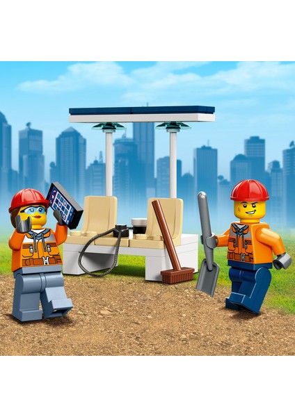 City İnşaat Kazıcısı 60385 5 Yaş ve Üzeri Çocuklar için 2 Minifigürlü Kişiselleştirilebilir İnşaat Araçlı Oyuncak Yapım Seti (148 Parça)