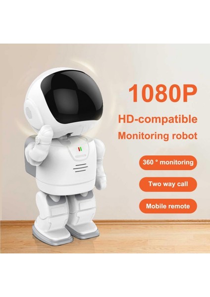 1080P Astronot Robot Görünümlü Intercomlu Wifi Ip Güvenlik Kamerası Kablosuz Gece Görüşlü
