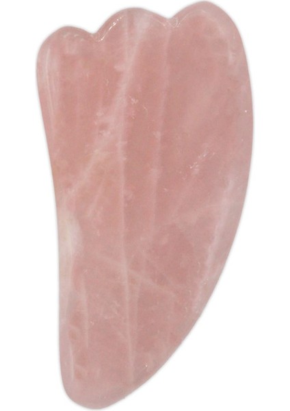 Pembe Kuvars Doğaltaş Kaz Ayağı Gua Sha
