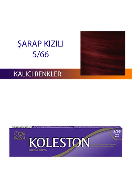 Wella Koleston Single Tüp Boya Saç Boyası Şarap Kızılı 5/66