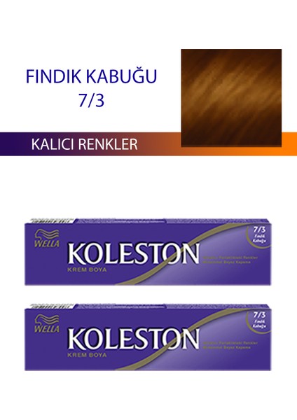 Wella Koleston 2 Adet Single Tüp Boya Saç Boyası Fındık Kabuğu 7/3