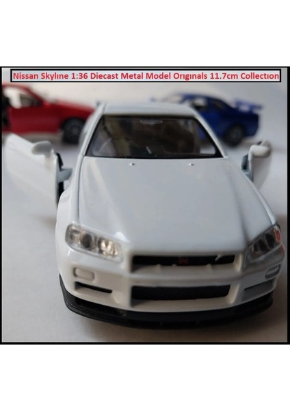 Nissan Skyline Gtr R34 Ares 1.36 Diecast Orjinal Metal Araba Kapı Açılır Pullback Beyaz