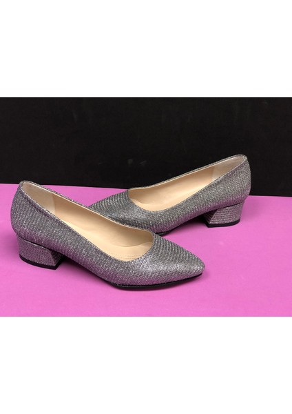 3 cm Kalın Kısa Topuklu Stiletto Bayan Ayakkabı