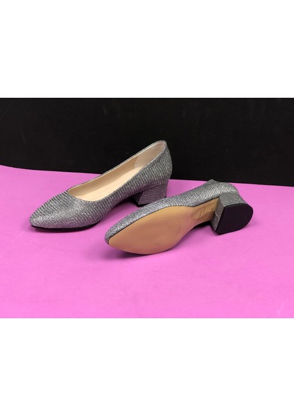3 cm Kalın Kısa Topuklu Stiletto Bayan Ayakkabı