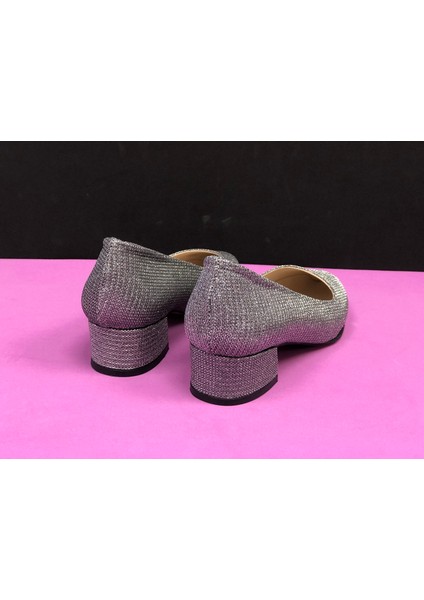 3 cm Kalın Kısa Topuklu Stiletto Bayan Ayakkabı