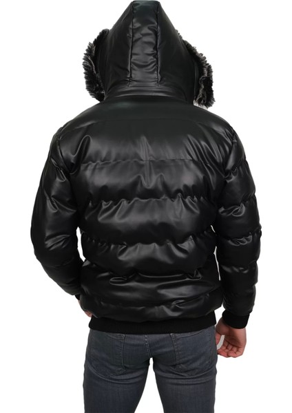 Booss Milano Boss Milano Erkek Dolum Kürklü Kapüşonlu Ribana Detaylı Siyah MONT&KABAN-2842 modelleri