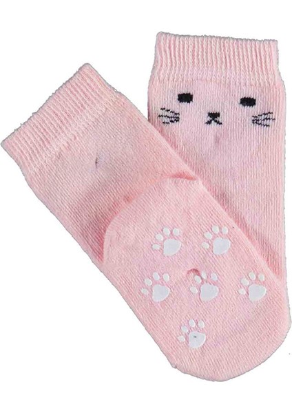 Kız Çocuk Organic Kaydırmaz Tabanlı Çorap Pembe