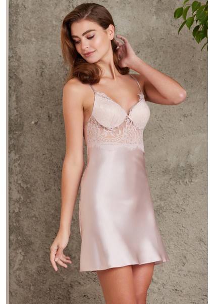 Saten Dantelli Gecelik - 849