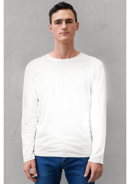 Düz Beyaz, Antrasit, Gri Uzun Kollu Erkek T-Shirt 3'Lü Eko Paket fiyatları