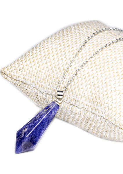 Sertifikalı Gümüş Aparatlı Doğal Lapis Lazuli Taşı Kolye fiyatları